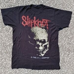 Vtg 2014 Slipknot .5: The Gray Chapter Print M&O Knits T-Shirt Size (L)